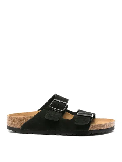 Birkenstock Arizona Suede Sandals With Buckled-straps In Black