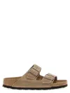 Birkenstock Arizona Suede Dual-buckle Slide Sandals In Brown