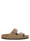 Birkenstock Arizona Suede Dual-buckle Slide Sandals In Brown