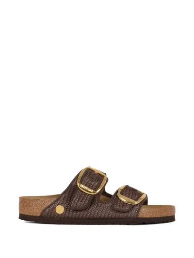 Birkenstock Arizona Big Buckle Raffia Sandals Carafe In Brown
