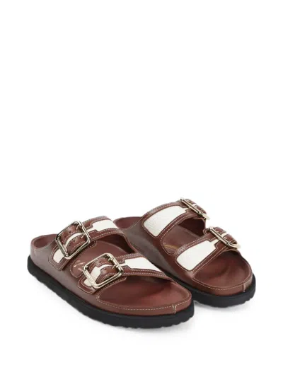 Birkenstock Arizona Two-strap Canvas Sandals In Burgundy