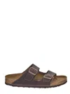 Birkenstock Arizona Double-buckle Slides In Brown