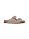 Birkenstock Arizona Suede Sandals In Gray