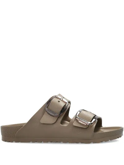 Birkenstock Arizona Big Buckle Eva Gray Taupe Two Bar Mules In Brown