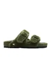 Birkenstock 1774 Arizona Shearling Sandals In Green