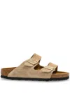 Birkenstock Arizona Double-strap Suede Slippers In Neutrals