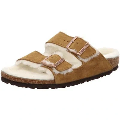 Pre-owned Birkenstock Arizona Sandals Slippers Clogs Wool Felt Mule Lamb Leather Suede Min In Mink