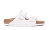 Birkenstock Arizona Double-strap Leather Slides In White