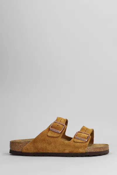 Birkenstock Arizona Sfb Flats In Leather Color Suede In Brown