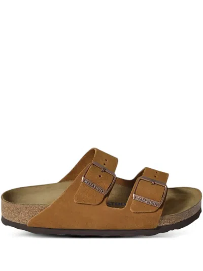 Birkenstock Arizona Sfb Mink, Suede Leather Shoes In Brown