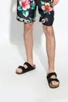 Birkenstock Arizona Suede Slides In Black