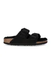 Birkenstock Arizona Teddy Split Suede Sandals In Black