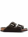 Birkenstock Arizona Shearling Sandals In Brown