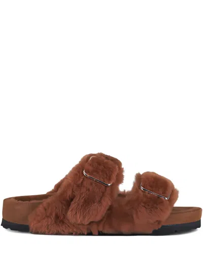 Birkenstock Arizona Shearling Buckle Sandals In Multi