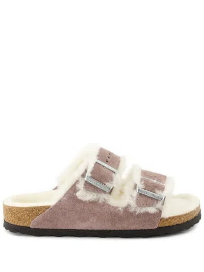 Birkenstock Arizona Shearling Faded Purple Shoes In Multicolor