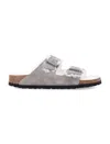 Birkenstock Arizona Two-strap Shearling Sandals In Grey