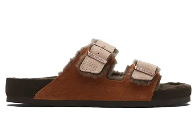 Pre-owned Birkenstock Arizona Shearling Kith Sneakers In Mink/dark Brown