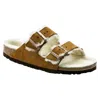Birkenstock Arizona Shearling Mink Suede 1001135 Men's In Multi