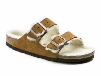 Birkenstock Arizona Shearling Narrow In Mink In Grey
