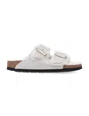 Birkenstock Women's Arizona Shearling Slide Sandals In Antique White