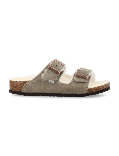 Birkenstock Kids' Arizona Shearling Sandal In Taupe