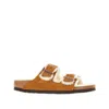 Birkenstock Arizona Shearling-lined Suede Sandals In Beige