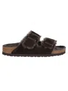 Birkenstock Arizona Shearling Sandals In Mocca