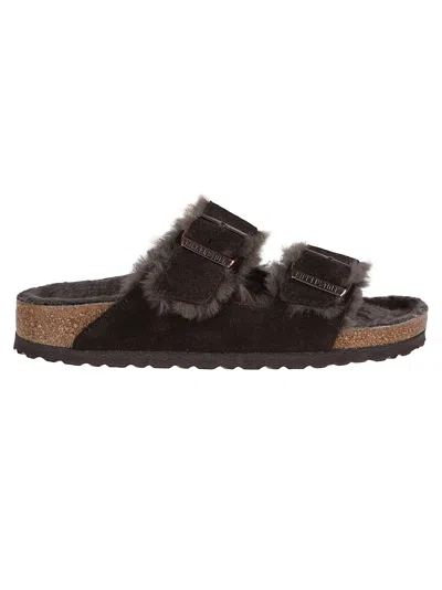 Birkenstock Arizona Shearling Sandals In Brown
