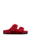 Birkenstock 1774 Arizona Shearling Sandals In Red