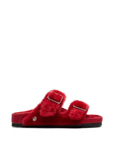 Birkenstock Arizona Shearling Sandals In Red