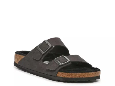 Birkenstock Arizona Shearling Slide Sandal In Black