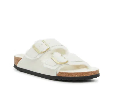 Birkenstock Arizona Shearling Slide Sandal In White