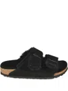 Birkenstock Arizona Teddy Split Suede Sandals In Animal Print