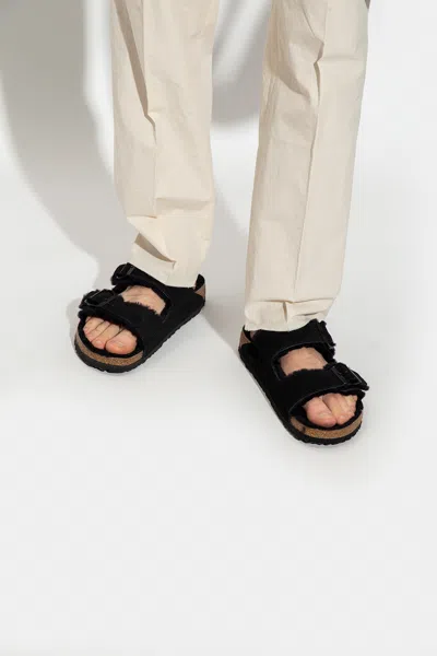 Birkenstock ‘arizona Shearling' Slides In Black