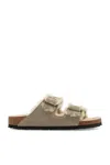 Birkenstock 'arizona' Beige Sandals With Engraved Logo In Taupe