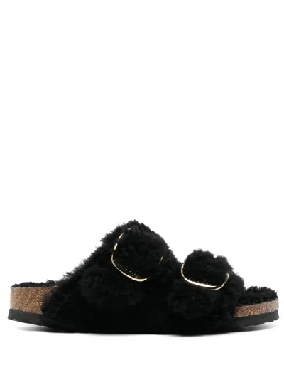Birkenstock Arizona Shearling Slides With Large Buckle
