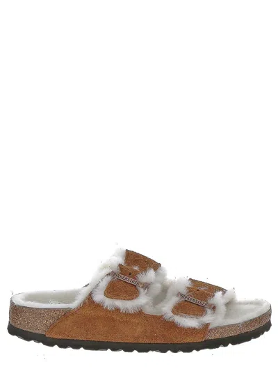 Birkenstock Arizona Shearling Slippers In Black