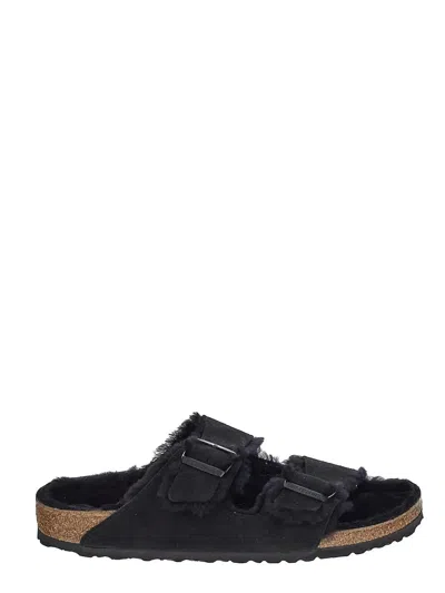 Birkenstock Arizona Shearling Slippers In Shearling Black