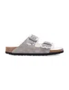 Birkenstock Arizona Two-strap Shearling Sandals In Stone Coin