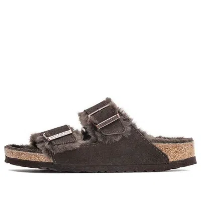 Birkenstock Arizona Shearling Suede Leather 'mocca' In Brown
