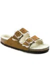 Birkenstock Arizona Shearling Narrow In Mink In Brown