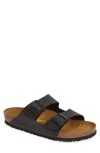 Birkenstock Arizona Slide Sandal In Desert Dust Black
