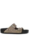 Birkenstock Suede Arizona Rivet-detail Sandals In Neutrals