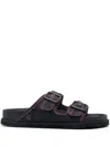 Birkenstock Stone Washed Denim Arizona Sandals In Blue