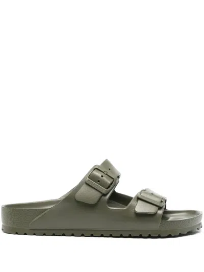 Birkenstock Mens Active Khaki Eva Arizona Double-strap Leather Sandals