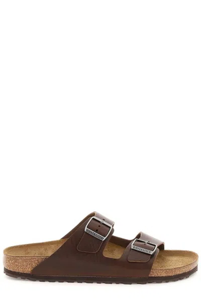 Birkenstock Arizona Slides Narrow Fit In Brown