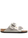 Birkenstock Arizona Two-strap Shearling Sandals In Grey