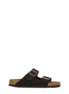 Birkenstock Arizona Suede Slippers In Black