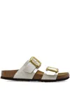 Birkenstock Sydney Cushion-buckle Double Strap Slides In White