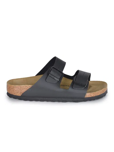 Birkenstock Arizona Birko-flor Nubuck Sandal In Black